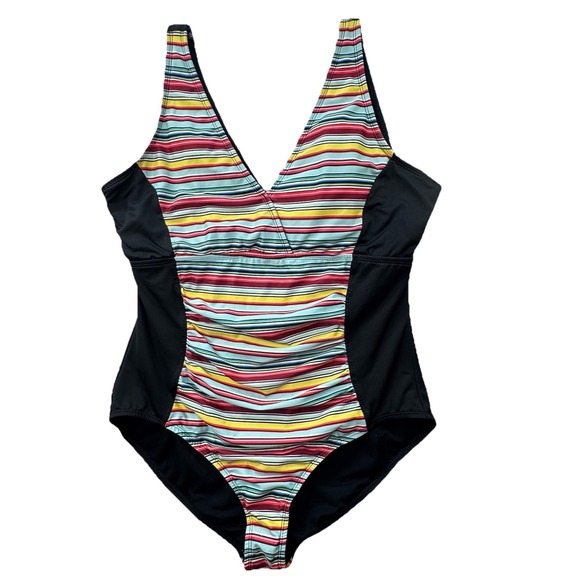 Dolfin Other - Dolfin Aquashape Plus Size‎ 22 One Piece Swimsuit No Wire Striped Stretch